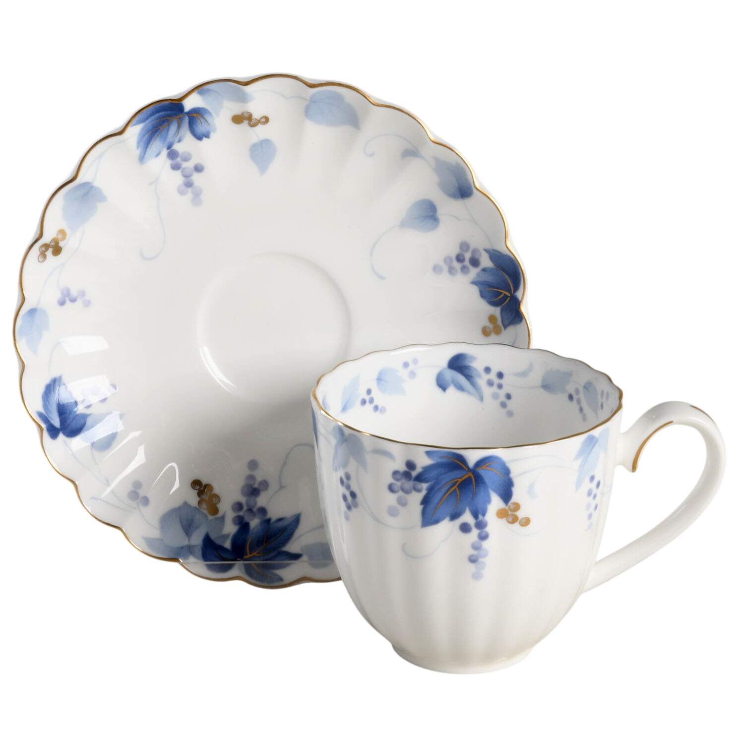 Raceme Flat Cup & Saucer Set by Nikko-1
