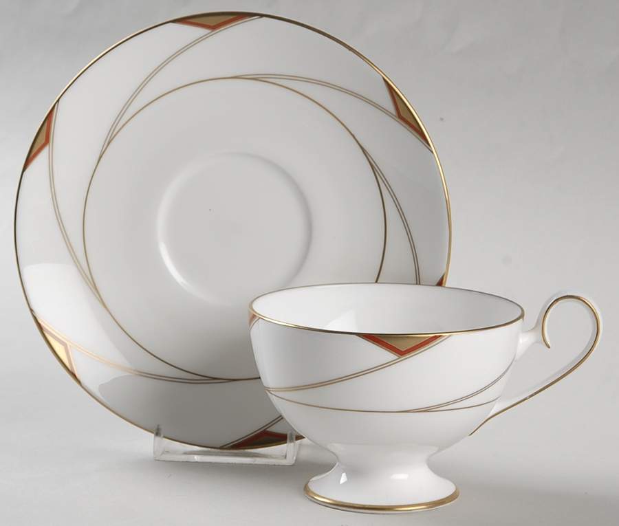 Rendezvous Footed Cup & Saucer Set by Nikko-1