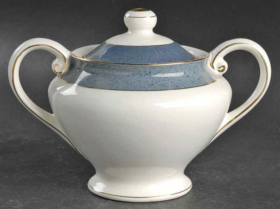 Riviera Slate Blue Sugar Bowl & Lid by Nikko-1