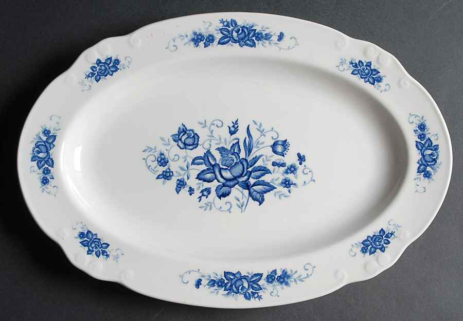 Rosette 13" Oval Serving Platter by Nikko-1
