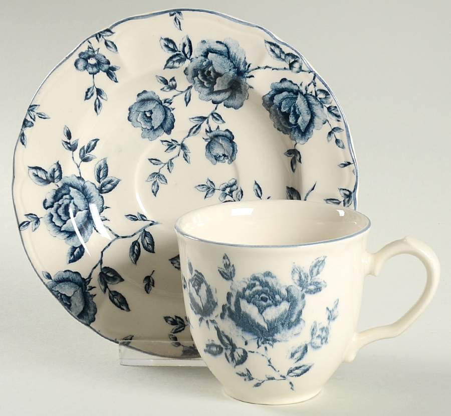Rosette Flat Cup & Saucer Set by Nikko-1