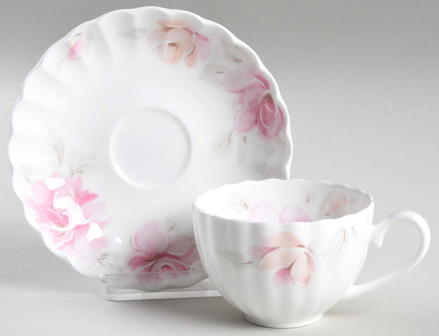 Rose Splendor Flat Demitasse Cup & Saucer Set by Nikko-1