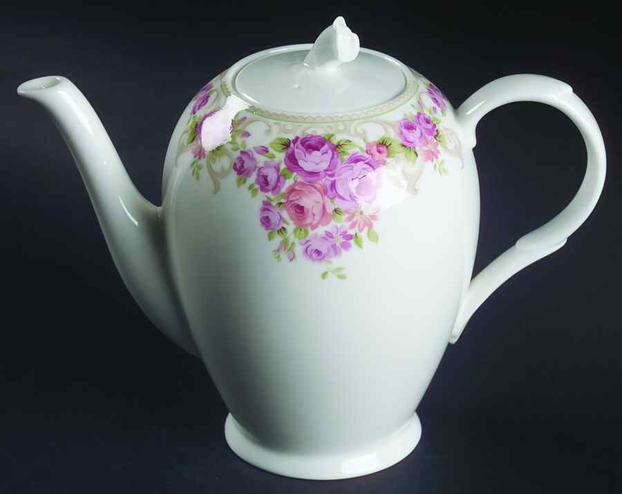 Rose Trellis Coffee Pot & Lid by Nikko-1