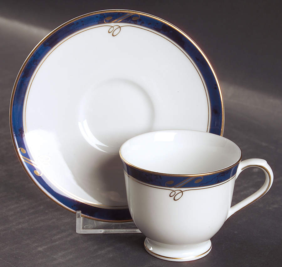 Sapphire Footed Demitasse Cup & Saucer Set by Nikko-1