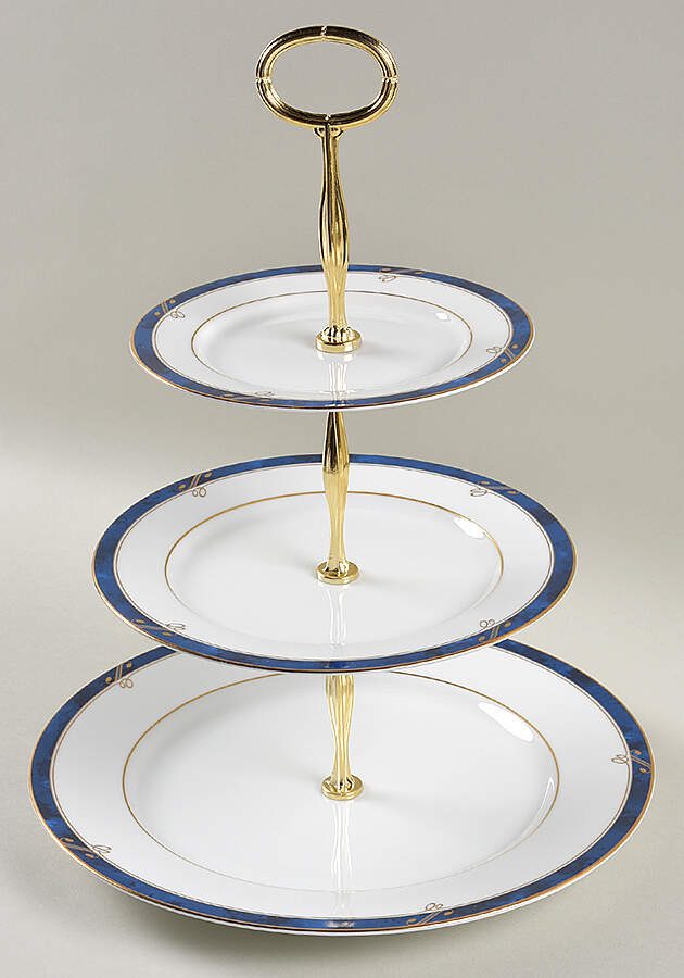 Sapphire 13 7/8"-14 1/4" 3-Tiered Serving Tray(DP,SP,BB) HC by Nikko-1