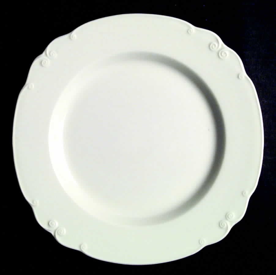 Scroll White Dinner Plate by Nikko-1