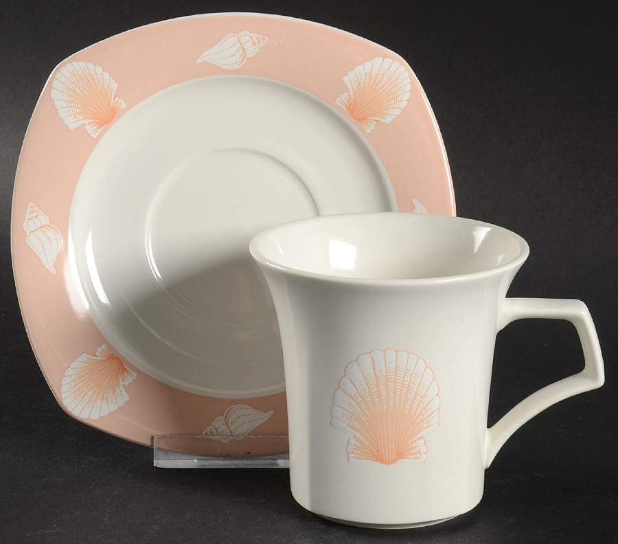 Seaside Flat Cup & Saucer Set by Nikko-1