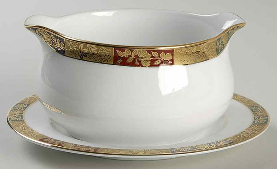 Sheridan Round Gravy Boat & Bread and Butter Stand by Nikko-1