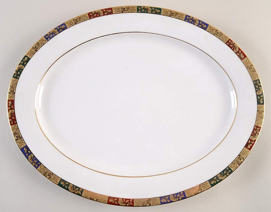 Sheridan 14" Oval Serving Platter by Nikko-1