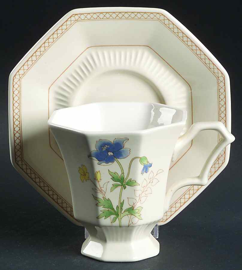 Spring Bouquet Footed Cup & Saucer Set by Nikko-1