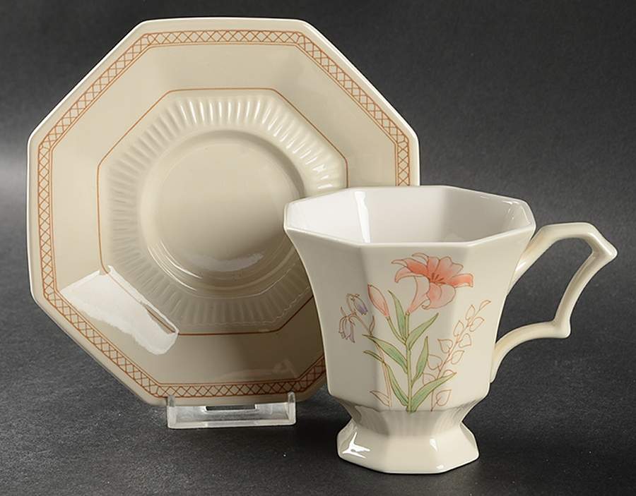 Spring Bouquet Footed Cup & Saucer Set by Nikko-1