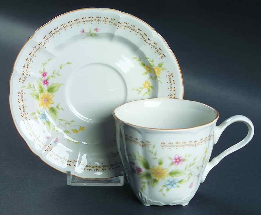 Splendor Footed Cup & Saucer Set by Nikko-1