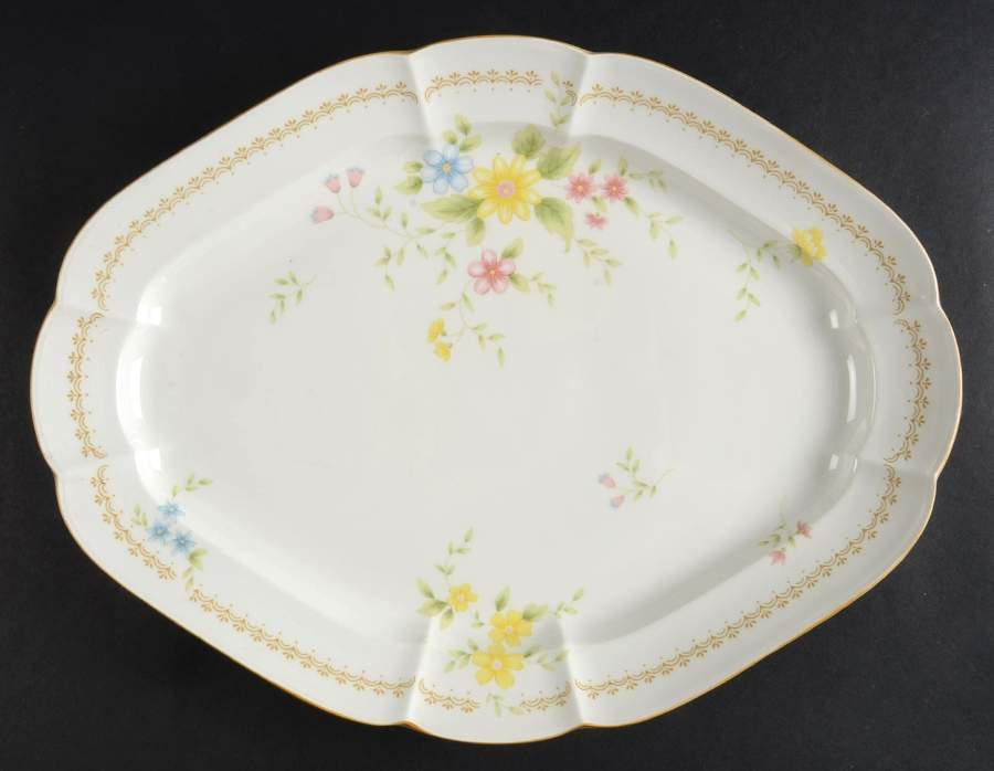 Splendor 14" Oval Serving Platter by Nikko-1