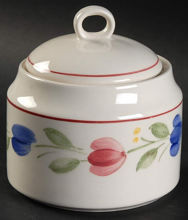 Spring Tulips Sugar Bowl & Lid by Nikko-1