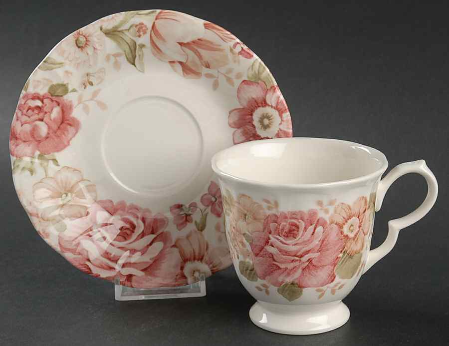 Summer Glade Footed Cup & Saucer Set by Nikko-1