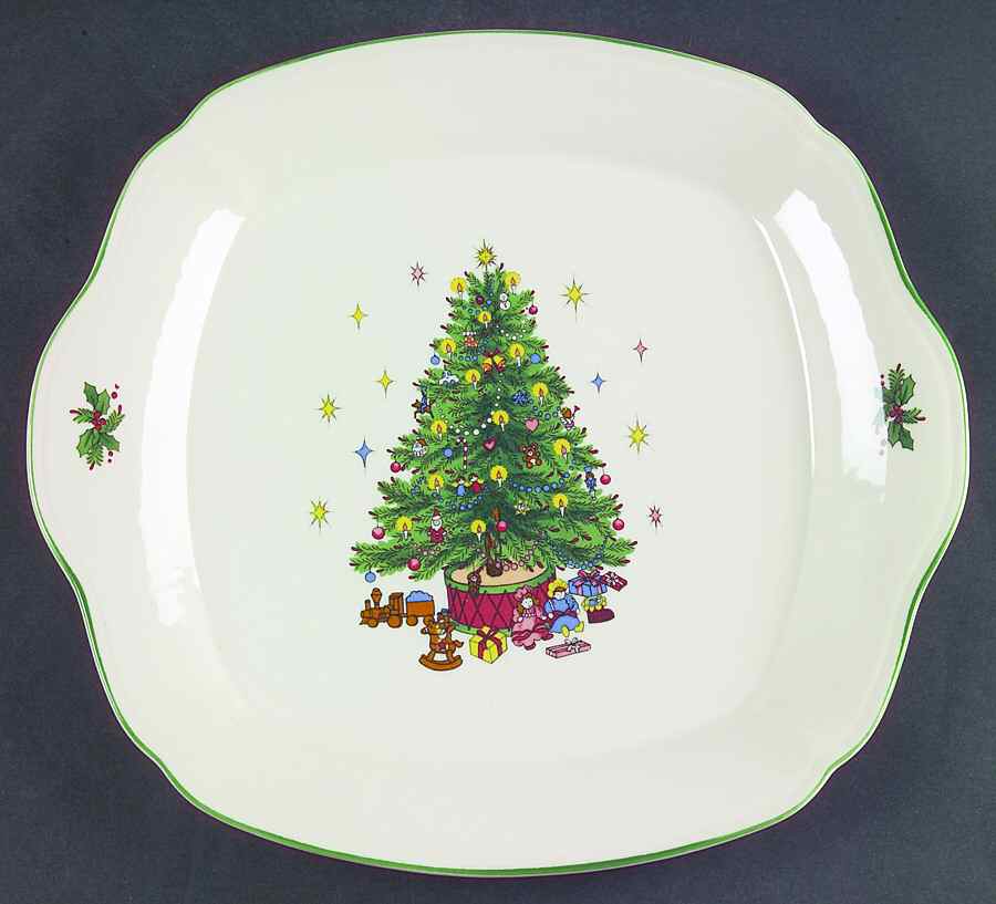 Tis The Season Square Handled Cake Plate by Nikko-1