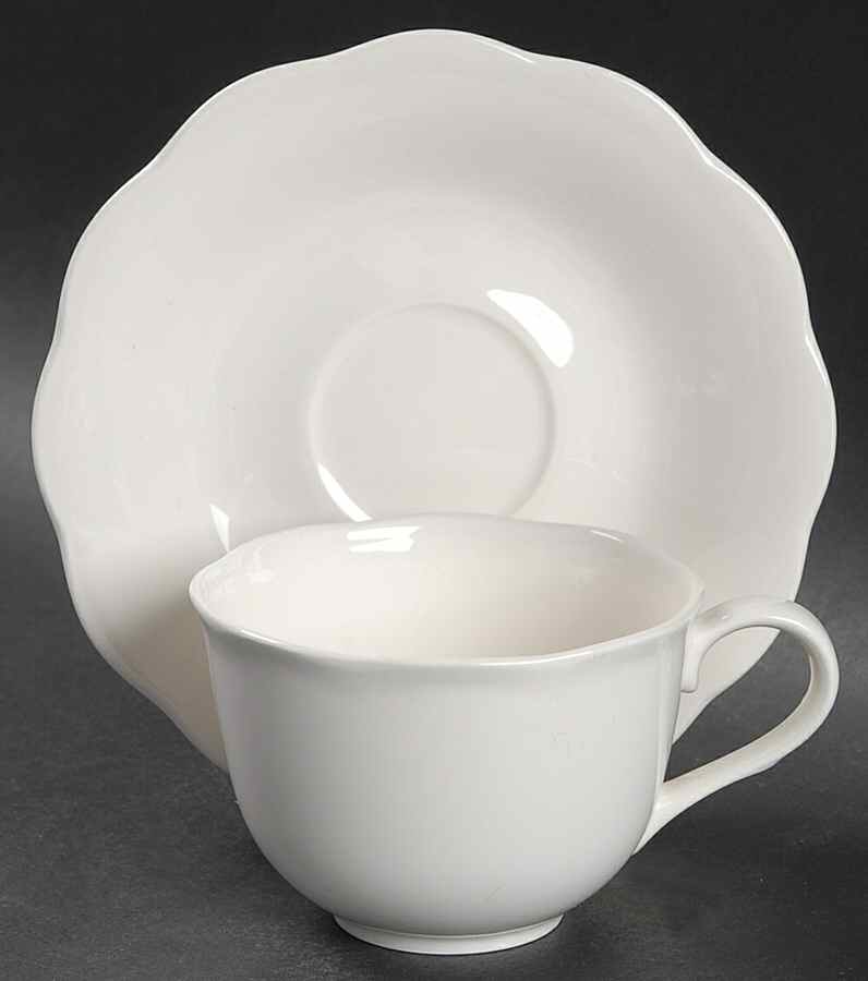 Vanilla Flat Cup & Saucer Set by Nikko-1