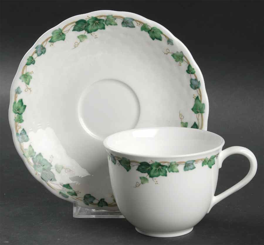 Vineyard Flat Cup & Saucer Set by Nikko-1
