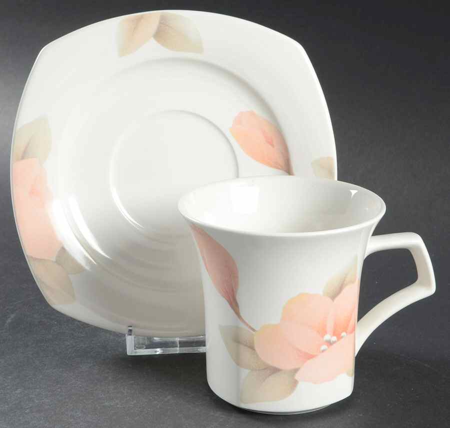 Virginia Rose Flat Cup & Saucer Set by Nikko-1