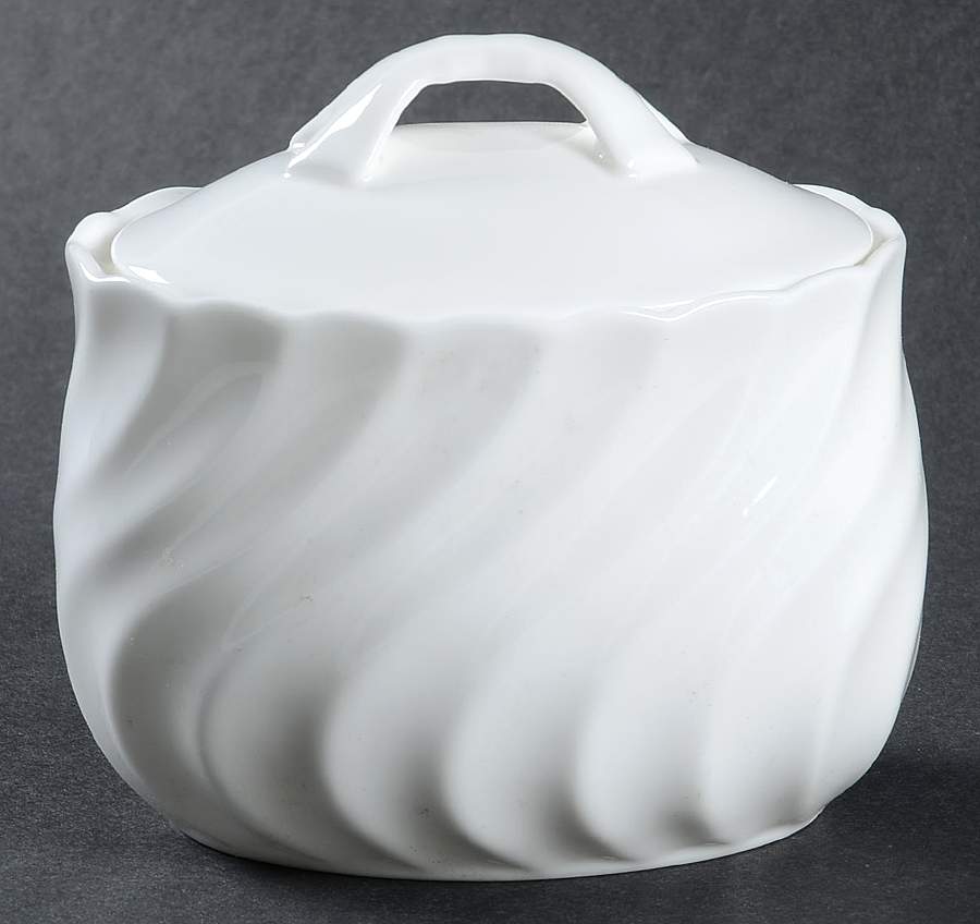 White Elegance Sugar Bowl & Lid by Nikko-1