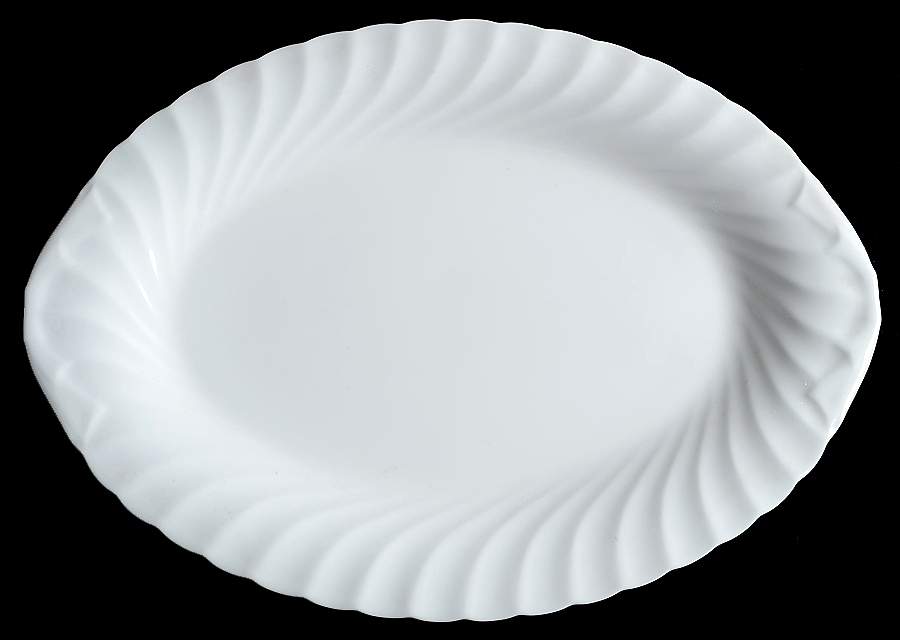 White Elegance 14" Oval Serving Platter by Nikko-1