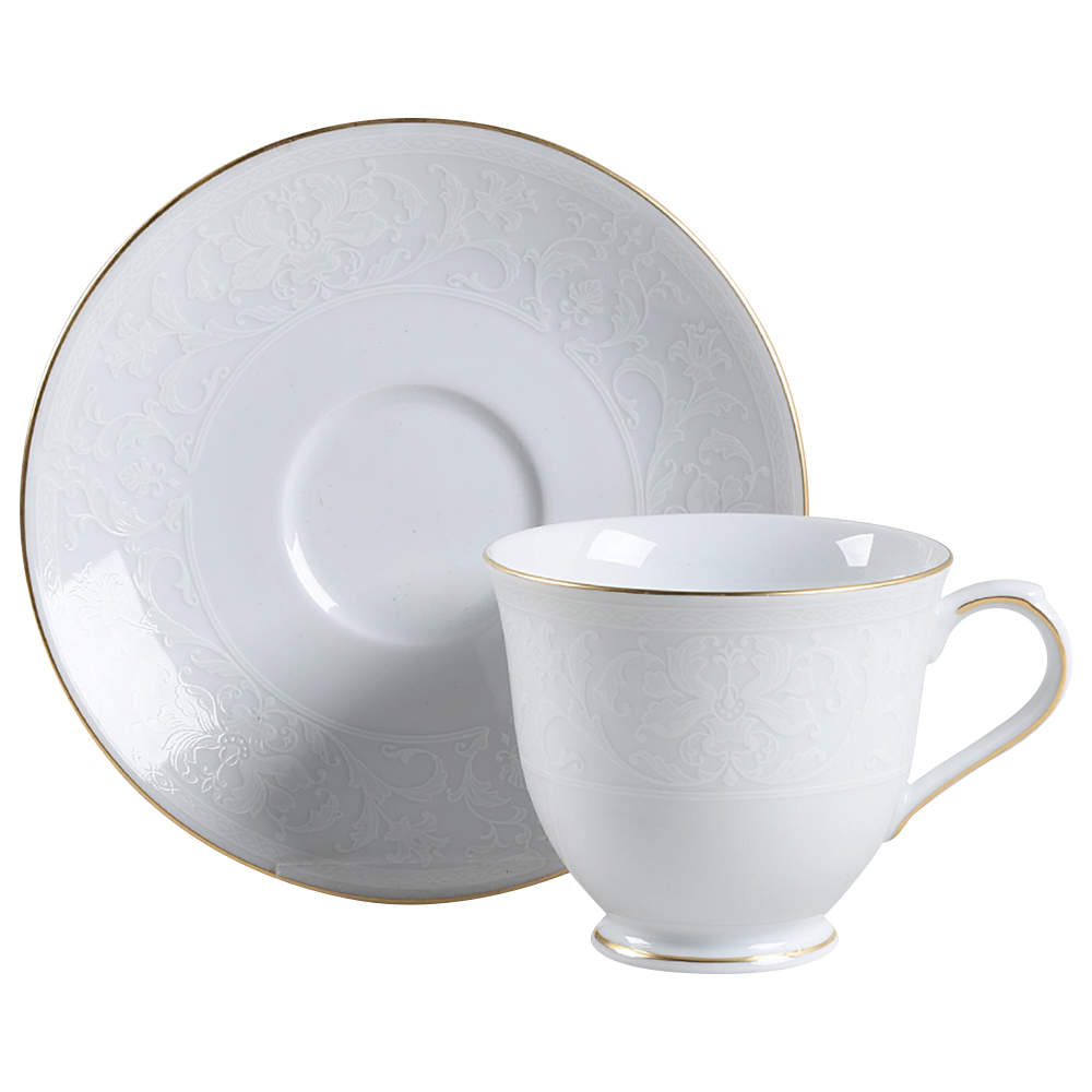 White Lace Gold Footed Cup & Saucer Set by Nikko-1