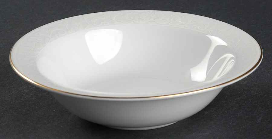 White Lace Gold Fruit/Cereal Bowl by Nikko-1