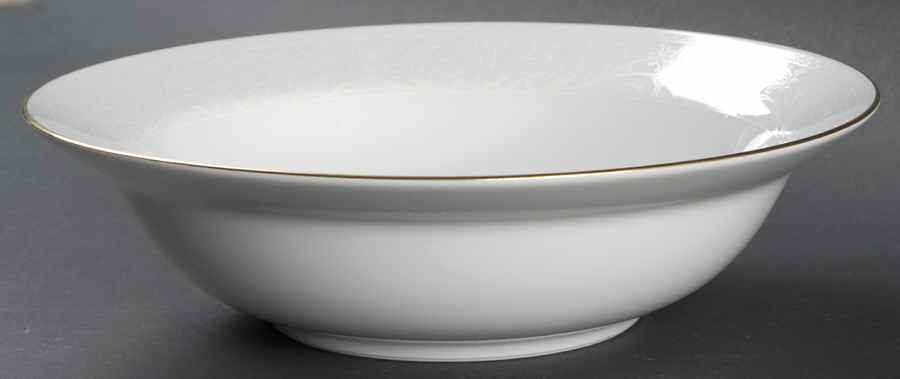 White Lace Gold 9" Round Vegetable Bowl by Nikko-1