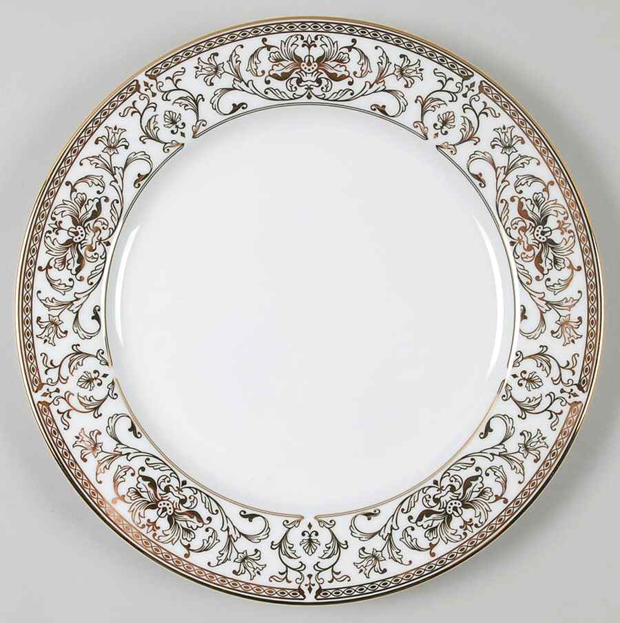 White Lace Gold Accent Luncheon Plate by Nikko-1