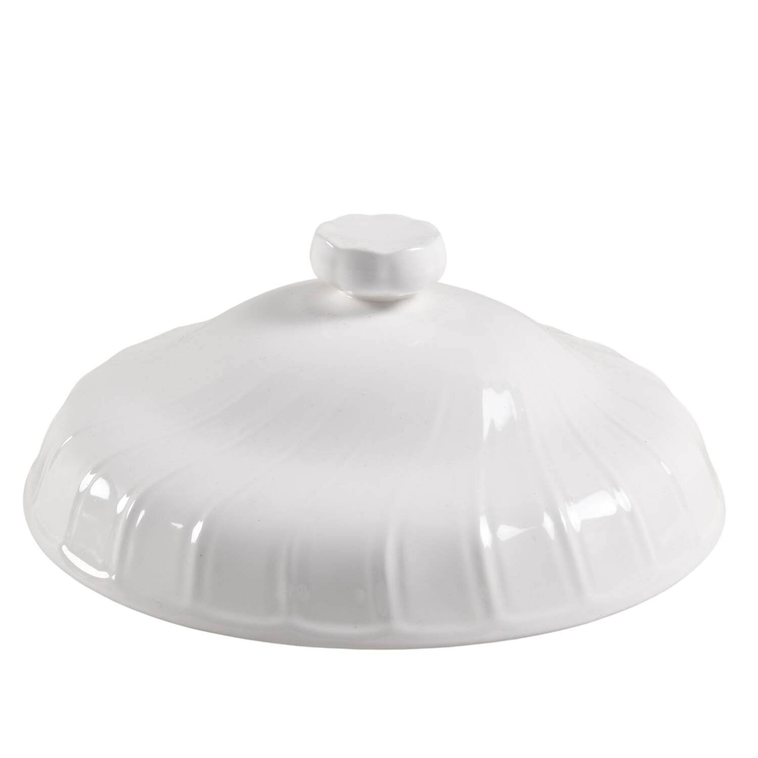 White Satin Lid for Round Vegetable by Nikko-1