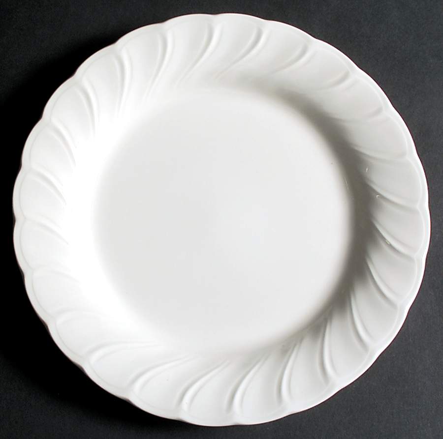 White Satin Luncheon Plate by Nikko-1