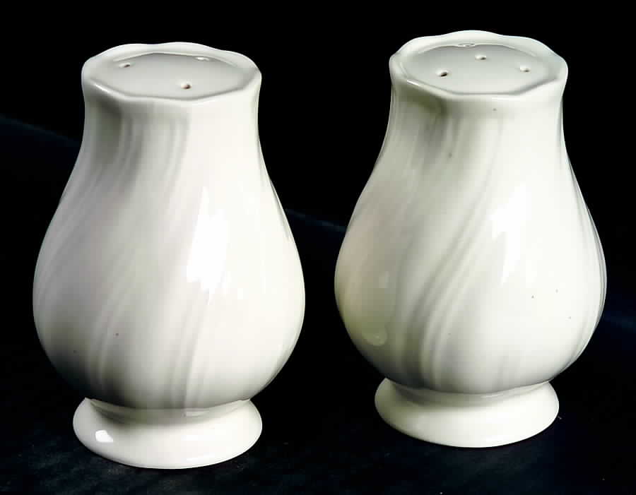 White Satin Salt & Pepper Set by Nikko-1