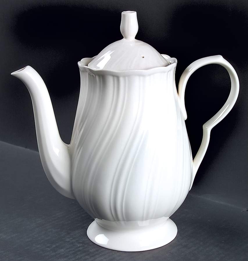 White Satin Coffee Pot & Lid by Nikko-1