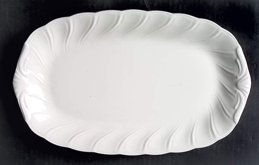 White Satin Large Sandwich Tray by Nikko-1