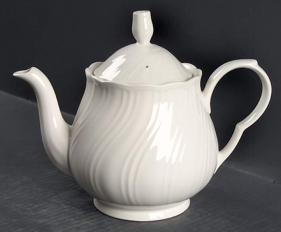 White Satin Teapot & Lid by Nikko-1