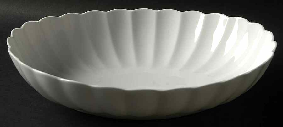 White Tie 9" Oval Vegetable Bowl by Nikko-1