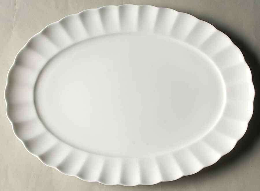White Tie 13" Oval Serving Platter by Nikko-1