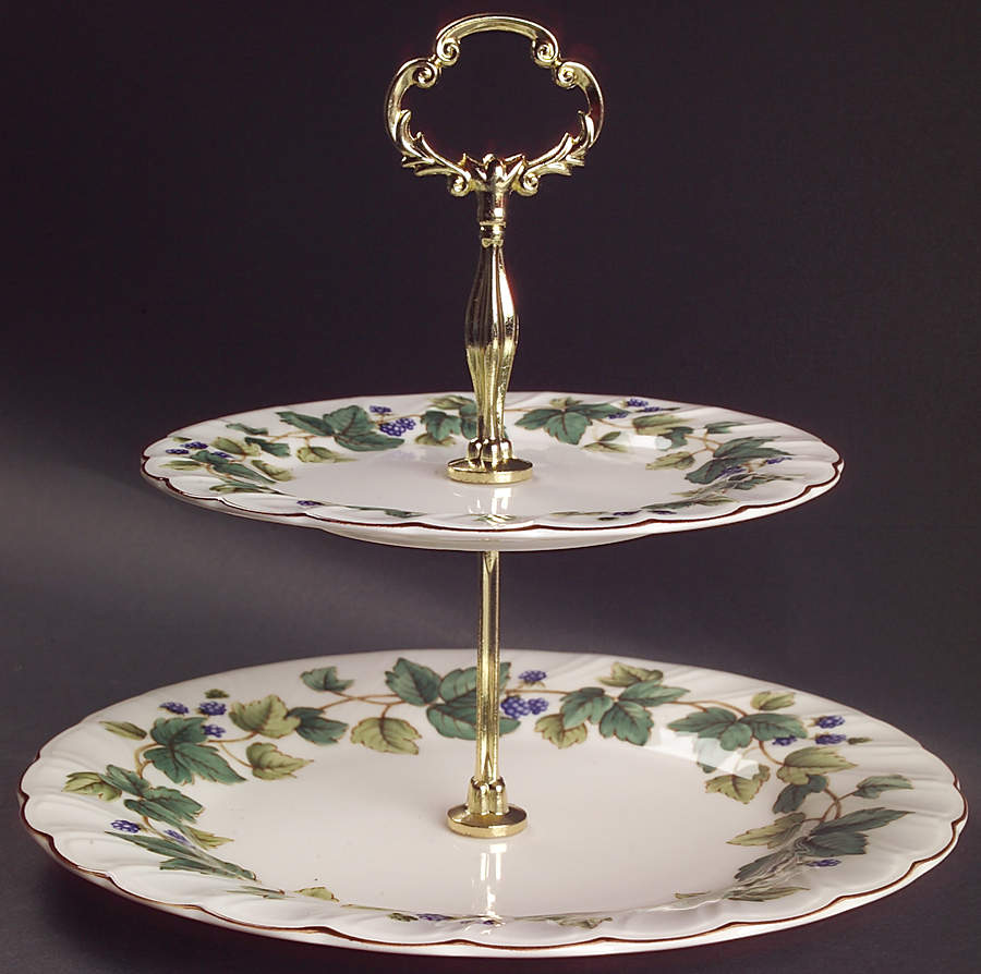 Wild Berry 2 Tiered Serving Tray (Dinner & Salad Plate) by Nikko-1