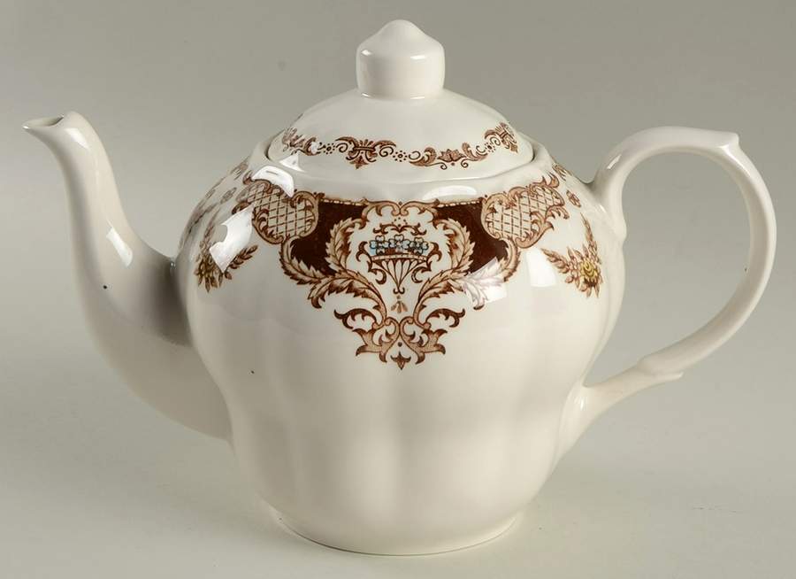 Windsor Brown Multicolor Teapot & Lid by Nikko-1