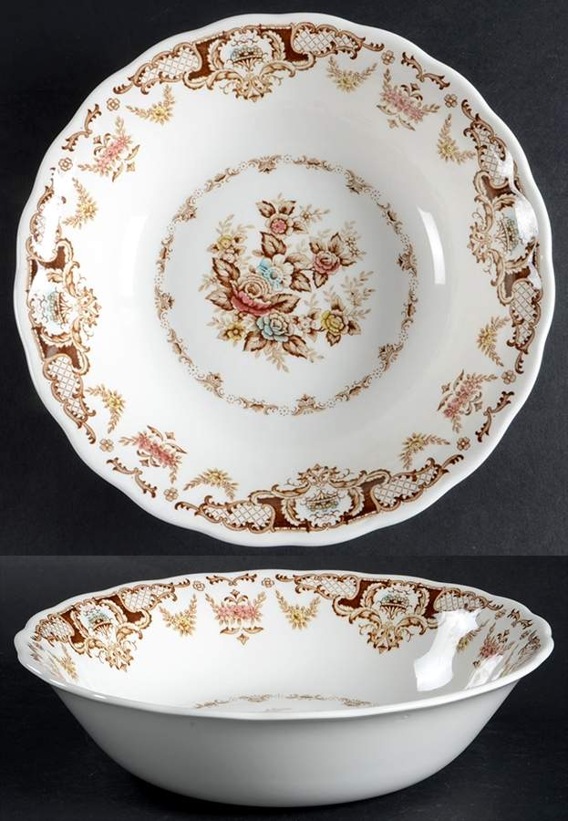 Windsor Brown Multicolor 9" Round Vegetable Bowl by Nikko-1