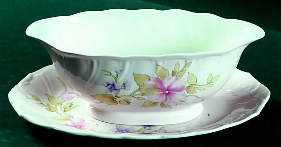 Wild Petunia Gravy Boat & Underplate by Nikko-1