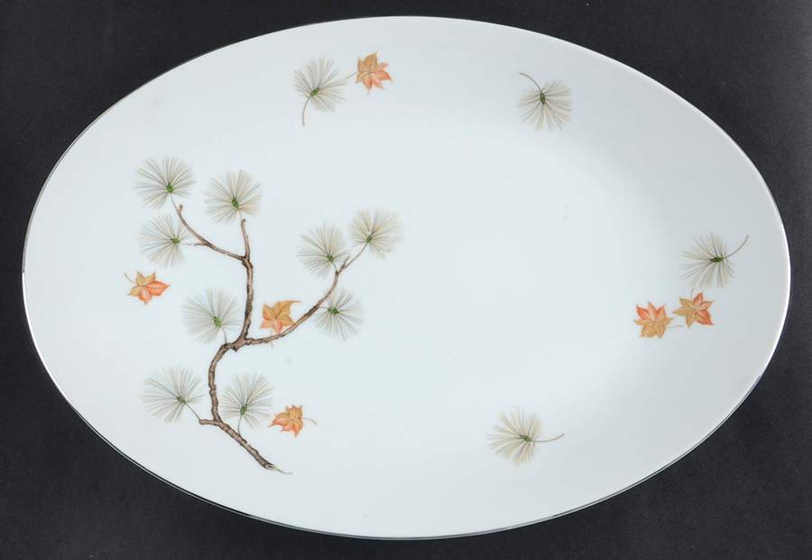 Woodland 14" Oval Serving Platter by Nikko-1