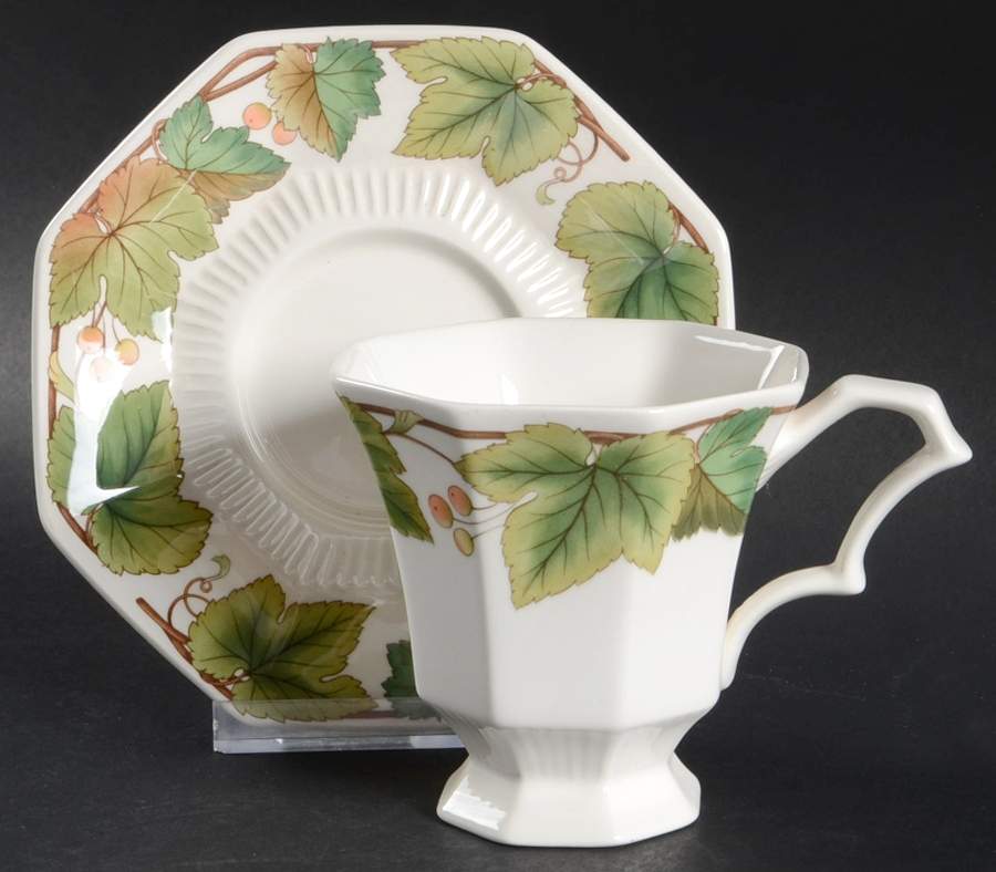 Woodlands Footed Cup & Saucer Set by Nikko-1