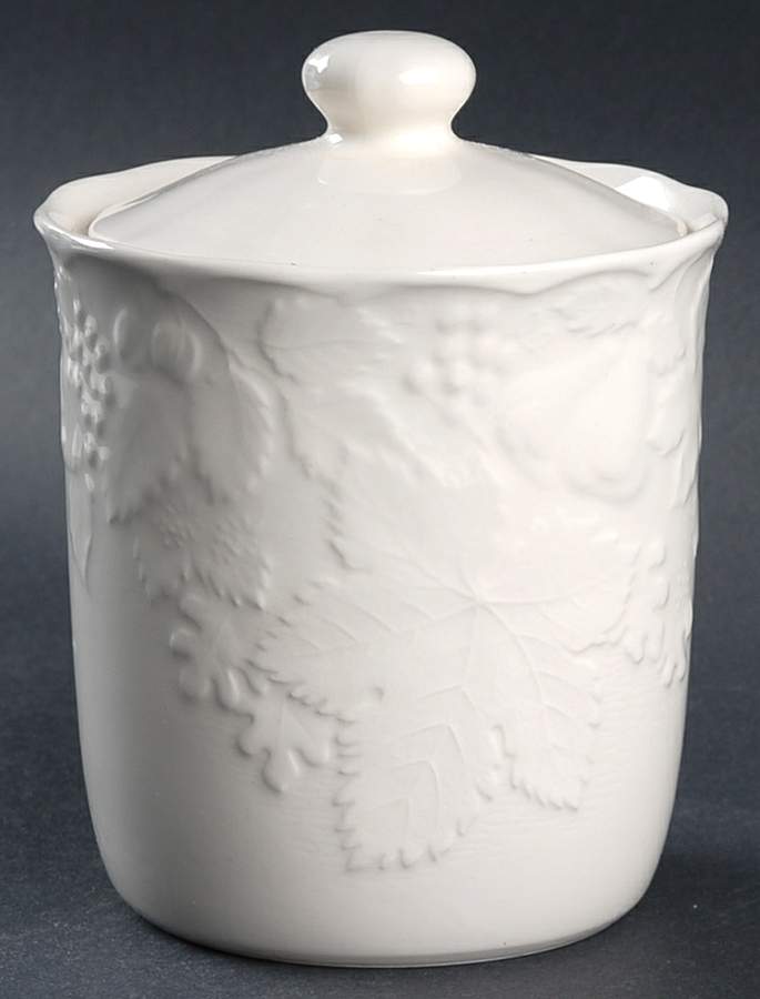 Woodbury White Small Canister & Lid by Nikko-1