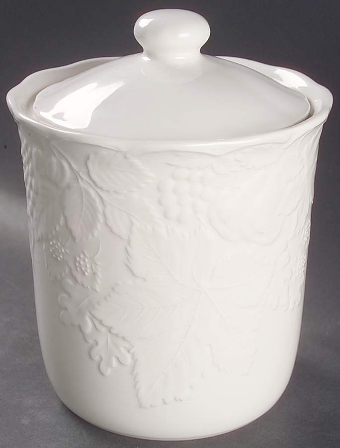 Woodbury White Large Canister & Lid by Nikko-1