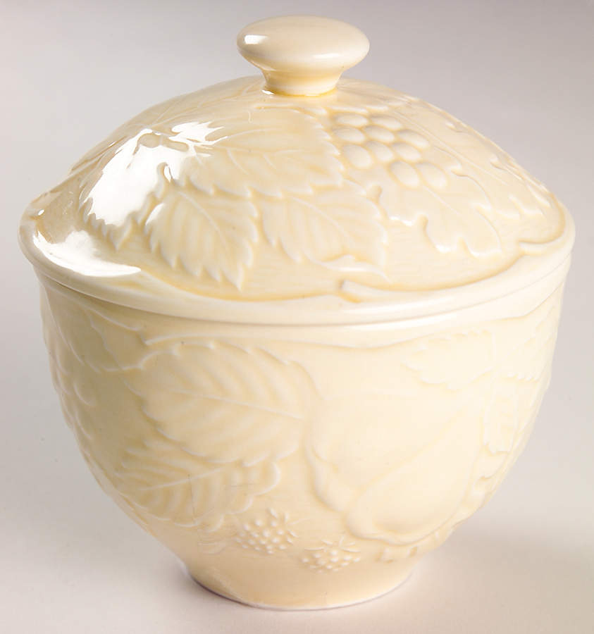 Woodbury Yellow Sugar Bowl & Lid by Nikko-1
