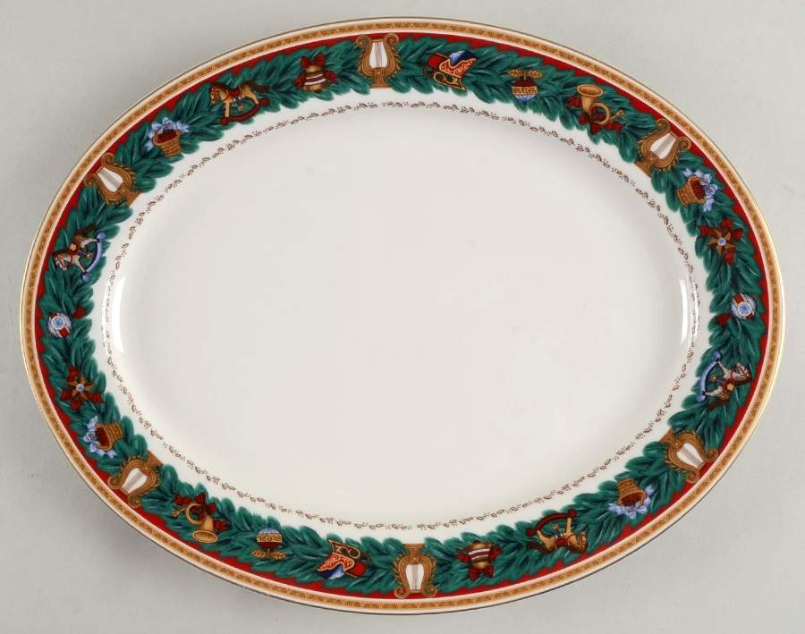 Yuletide 14" Oval Serving Platter by Nikko-1