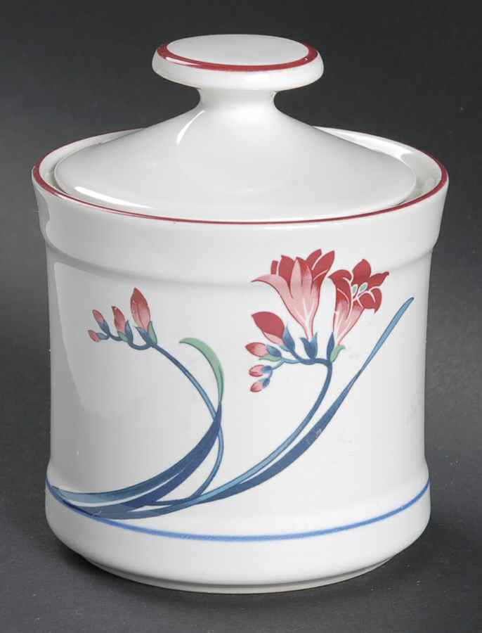Blue Trumpet Sugar Bowl & Lid by Nitto-1
