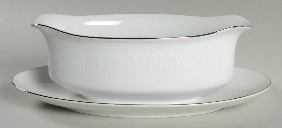 Cluny Lace Gravy Boat with Attached Underplate by Nitto-1