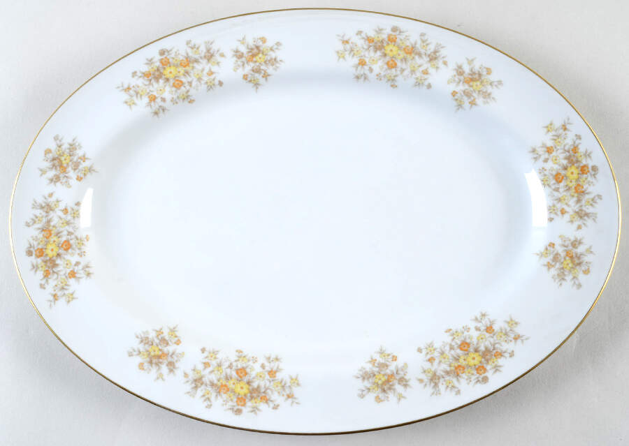 Daybreak 14" Oval Serving Platter by Nitto-1